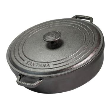 Imagem de Panela De Ferro Fundido 3,9 L Risoto Risoteira 28 Cm Com Tampa
