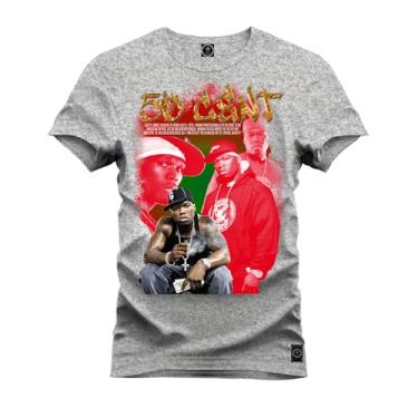 Imagem de Camiseta Plus Size T-Shirt Algodão 100% Algodão 50 Cent New Flow Cinza G3