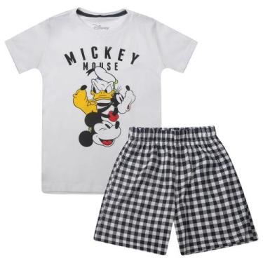 Imagem de Pijama Manga Curta Infantil Mickey Branco - Disney - Disney V