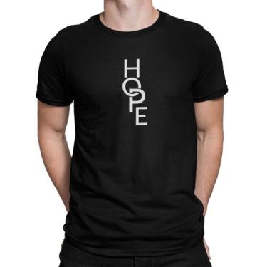 Imagem de Camiseta Camisa Hope Esperança Gospel Masculina Preto - Liga Fashion