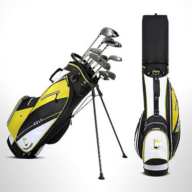 Imagem de LuusMm Bolsa leve com suporte de golfe, camiseta de golfe masculina e feminina, bolsa de pé, 14 compartimentos para putter / bolsos de armazenamento/alças duplas de ombro, A