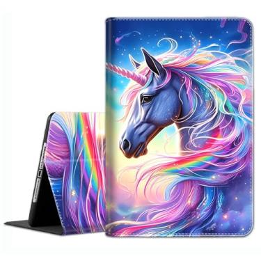 Imagem de Capa para Samsung Galaxy Tab S8 2022/Tab S7 2020 11 polegadas (modelo SM-X700/X706/T870/T875/T878) - Capa de encaixe fino com hibernar/despertar automático, unicórnio arco-íris