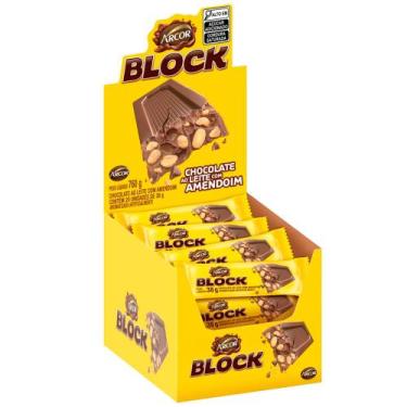 Imagem de Cx 20X38g Chocolate Chock Block C/ Amendoim Barra - Arcor