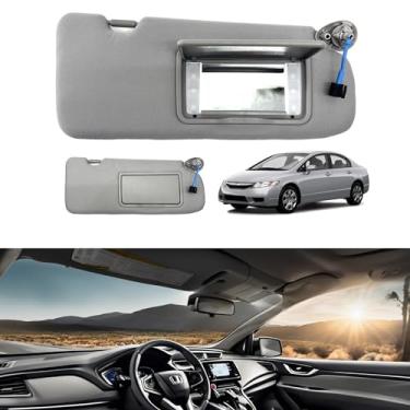 Imagem de Zoewalk 83230-TLA-A61ZB PAssenbger Conjunto de viseira de sol cinza claro com luz espelhada compatível com Honda CRV 2017 2018 2019 2020 2021 2022 83230-TLA-A12ZB