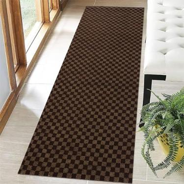 Imagem de ALTRUISTIC Tapete de corredor antiderrapante 9 x 20 m, tapete de área de tamanho personalizado, tapete de porta para uso externo, entrada de cozinha, lavanderia, varanda, garagem, cinza