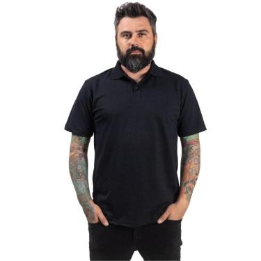 Imagem de Camisa Polo Preta Lisa Para Personalizar Uniformes-Unissex