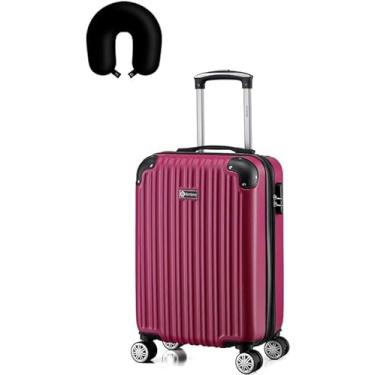 Imagem de Mala de Bordo Viagem Rígida Rodas 360 º capacidade 10kg Com Zíper Expansível e anti furto com senha (PINK)