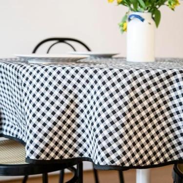 Imagem de Toalha de Mesa Xadrez Preta e Branca Tecido Nobre