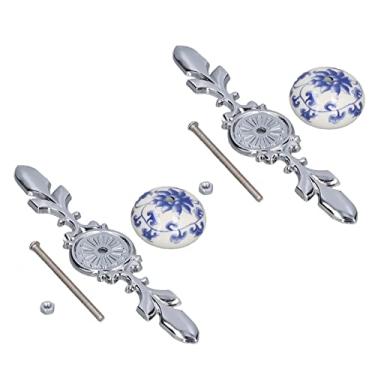 Imagem de Puxadores de Cerâmica, 2 Pçs/set Maçanetas de Armário de Cerâmica Estilo Simples Moderno Pintados à Mão Puxadores de Porta de Armário de Cerâmica, Botões (#2)