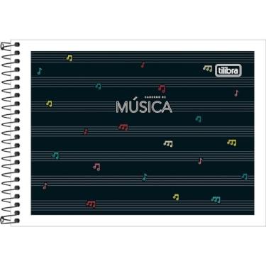 Imagem de Tilibra - Caderno de Música Espiral Capa Flexível Académie, 111091, 20.5x15cm, Cinza, 40 Folhas