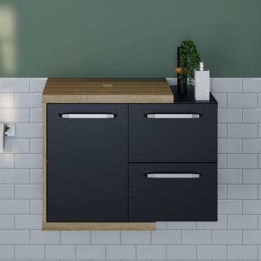 Imagem de Armario Gabinete Nexus 65P Compace Lâmina Mel /Preto Ônix