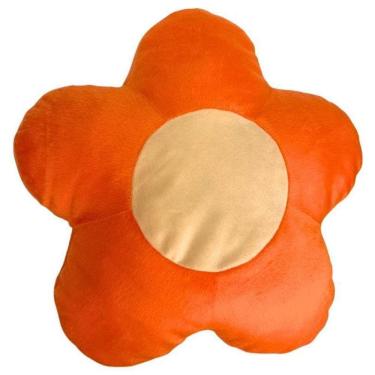 Imagem de Almofada De Pelúcia Flor Laranja 43 Cm Antialérgica