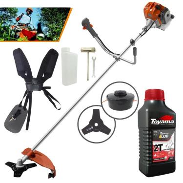Imagem de Podador de Grama Á Gasolina Tekna RL520ACN-TK 52cc 2HP de Potência 9000rpm Alta Performance e Alta Rotação + Óleo Toyama Lubrificante 2 Tempos