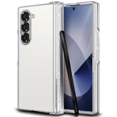 Imagem de DNTMZIN Capa para Samsung Z Fold 5 com S Pen, com proteção de dobradiça, protetor de tela externo embutido, capa protetora de celular slim fit para Samsung Galaxy Z Fold 5, transparente 018-ZFOLD5-04