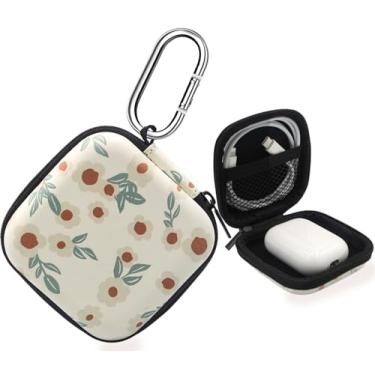 Imagem de PowerDriver Capa para fone de ouvido, organizador de fone de ouvido, bolsa rígida de EVA à prova de choque, capa de transporte com mosquetão compatível com AirPods Pro 2ª/3/2/1 Beats Bose Galaxy Buds