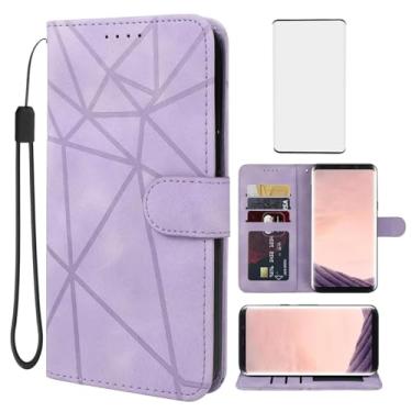 Imagem de Wanyuexes Capa para Galaxy S8 Plus, capa carteira para Samsung S8+ SM-G955U com protetor de tela de vidro temperado, capa flip de couro PU com suporte para cartão de crédito para Samsung Galaxy S8