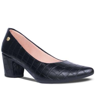 Imagem de Scarpin Feminino Salto Grosso Croco