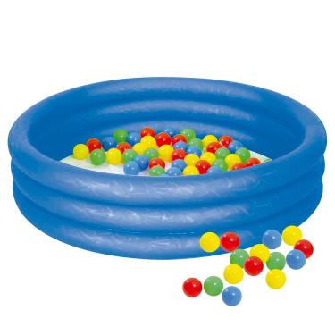 Imagem de Piscina de Bolinhas Inflável Cor Azul com 100 Bolinhas - Mor