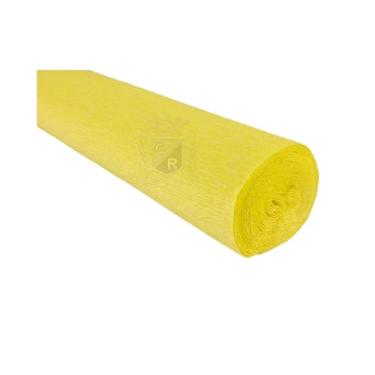 Imagem de Papel Crepom Italiano 140g Cartotecnica Rossi - 50cm x 2,5m - Kit 05 Rolos (975 Amarelo Ouro)