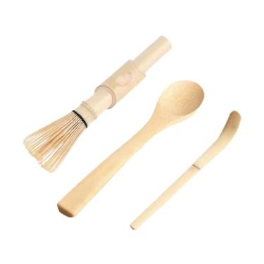 Imagem de Gralara Conjunto de 3 peças de batedor de Matcha com colher de Matcha, acessórios para kit de chá Matcha para iniciantes, sala de chá, máquina de Matcha,