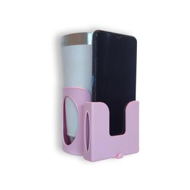 Imagem de Suporte Para Garrafa E Celular Aparelhos Academia - LUMI, Rosa