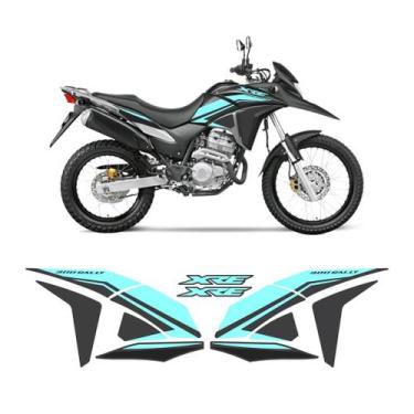 Imagem de Kit Adesivos Carenagem Honda XRE 300 Rally Azul Claro - Resitank