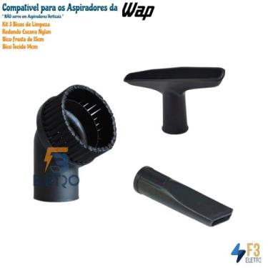 Imagem de Kit 3 Bicos Redondo Escova, Fresta e Estofado Aspiradores de Pó Wap ( 