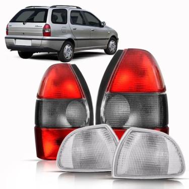 Imagem de Par Lanterna Traseira Fiat Palio Weekend 97 98 99 00 + Piscas Cristal 