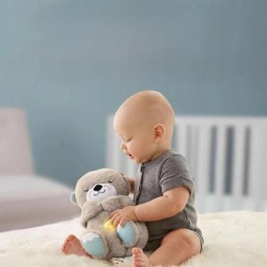 Imagem de Lontra de Pelúcia Musical para Bebês - Brinquedo Fofinho com Simulação de Respiração, Som Relaxante e Hora da Soneca - Ideal para Acalmar e Dormir Melhor
