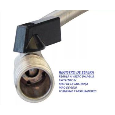 Imagem de Engate flexivel c/ registro p/ maquina de lavar-secar-lava louças 1/2 