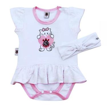 Imagem de Body Saia Corinthians Gatinha Rosa Com Lacinho Oficial - Revedor, G