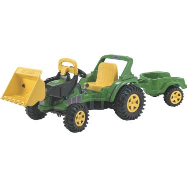 Imagem de Trator Eletrico Biemme Big Joao Boss 12V Pa e Caçamba Verde
