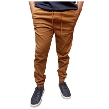 Imagem de Calça jogger masculino preto lisa e rasgada elastano jeans e sarja pro