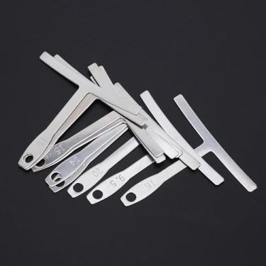 Imagem de Medidor de Raio de Guitarra Em Aço Inoxidável, Régua Em Formato de T, Ferramenta Luthier de Medição para Instrumento Musical (Prata)