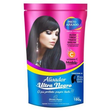 Imagem de Hene em gel modelo alisador ultra negro 1850gr pouch preto forte (pret