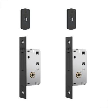 Imagem de Fechadura Trava Auxiliar Stam Tetra 1003 Par Inox Preto