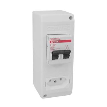 Imagem de Caixa Plástica de Sobrepor para Disjuntor DIN Disjuntor Bipolar e Tomada 10A