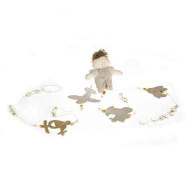 Imagem de Pingente De Cortina Bege Quarto Bebê Infantil (Par) - Potinho de mel