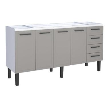 Imagem de Gabinete / Balcão JU de Cozinha para Pia de 1.80m em Aço 4 Portas + 4 