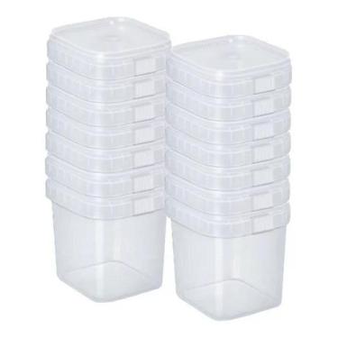 Imagem de 100un Pote Quadrado Com Lacre Bolo No Pote Descartável 220ml - WSPLAST
