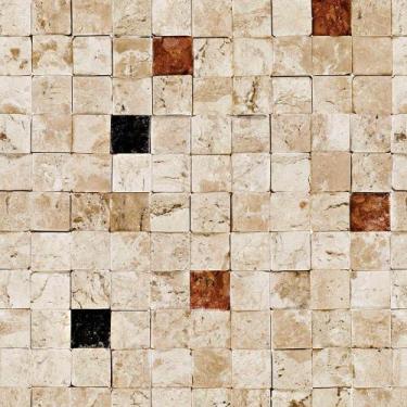 Imagem de Papel de Parede Adesivo Pedra cores Neutras com detalhes em cores Viva