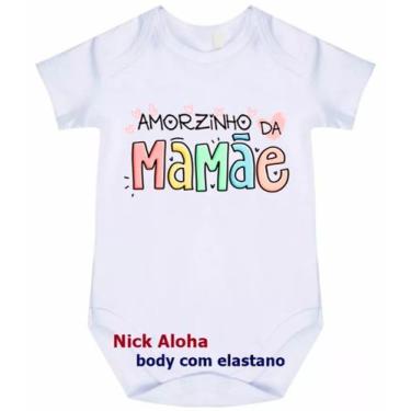 Imagem de body bebê amorzinho da mamãe cód 9680 - nick aloha, Branco, M