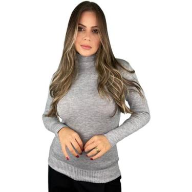 Imagem de Blusa De Frio Cacharrel Feminina Gola Alta Trico Manga Longa - Calu Tr