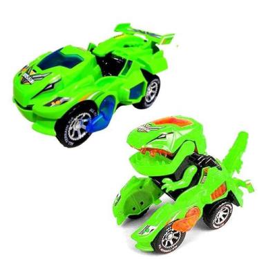 Imagem de Carrinho Transformers Dinossauro Bate E Volta Sons Luz (Verde) - Fun G