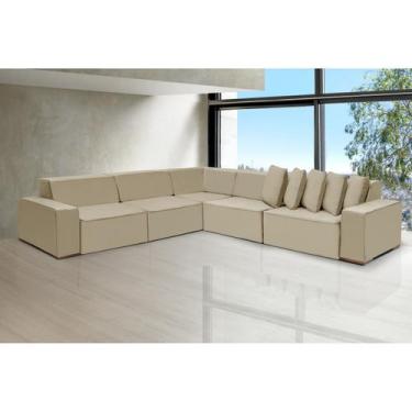 Imagem de Sofá Dubai 3.32x3.32m de Canto Retrátil - Sofisticato, bege