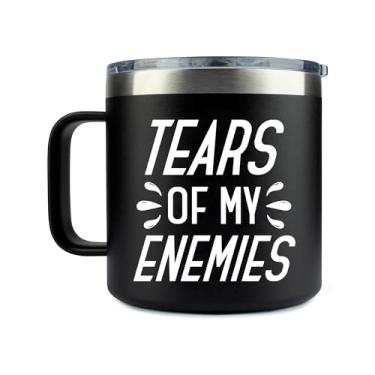 Imagem de Tears Of My Enemies Tumbler - Copo isolado engraçado com alça - Caneca 400 ml Presentes para - Chefe - Colega de trabalho - Amigo - Ideia de presente de aniversário - Natal - Feriado