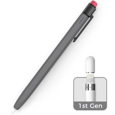 Imagem de TRONWIN Capa iPencil para Apple Pencil 1ª Geração Capa Protetora de Silicone com Aderência Perfeita Design Clássico com Clipe Resistente Compatível com Apple Pencil 1ª Geração (Cinza Profundo)