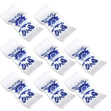 Imagem de Conjunto de 8 suportes de descanso de pauzinhos de cerâmica, suporte de colher de jantar estilo chinês, suporte de garfo, suporte de pauzinhos