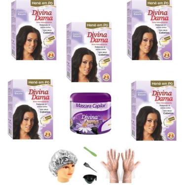 Imagem de Hene em Po Divina Dama 05x50gr Jaborandi (Incolor, Chocolate, Preto, A