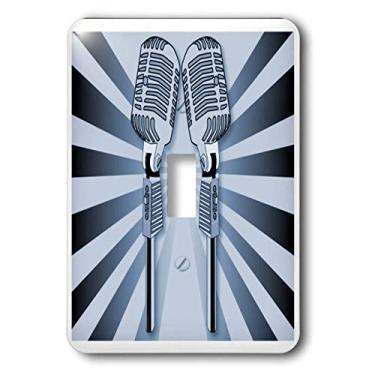 Imagem de 3dRose LLC lsp_38286_1 Microfones Steam Punk Blue Interruptor de botão único